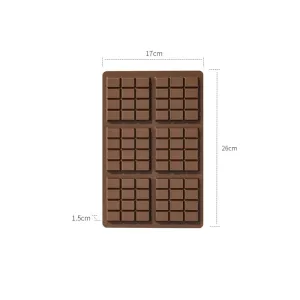 (5 PCS) YH917 Silicone Chocolate Bar Mold | BPA-Free, Heat-Resistant, Non-Stick Baking Tray, Measures 26 cm x 17 cm x 1.5 cm