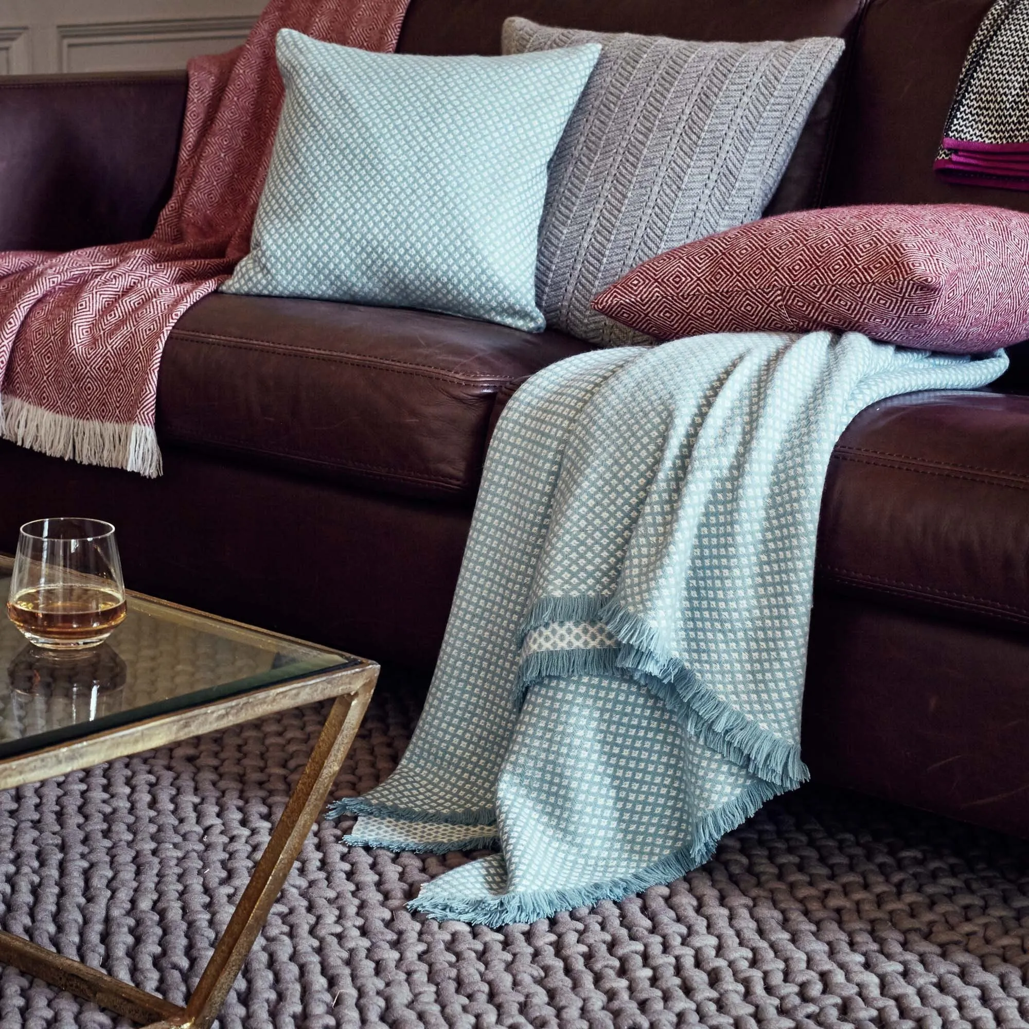 Alashan Cashmere Blanket [Mint/Cream]