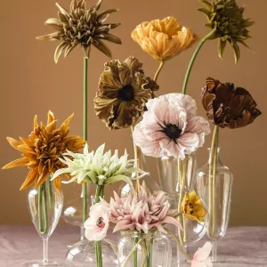 Artificial Dahlia and Poppies Stems