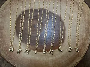 Chunky Chain Bubble Initial Necklace