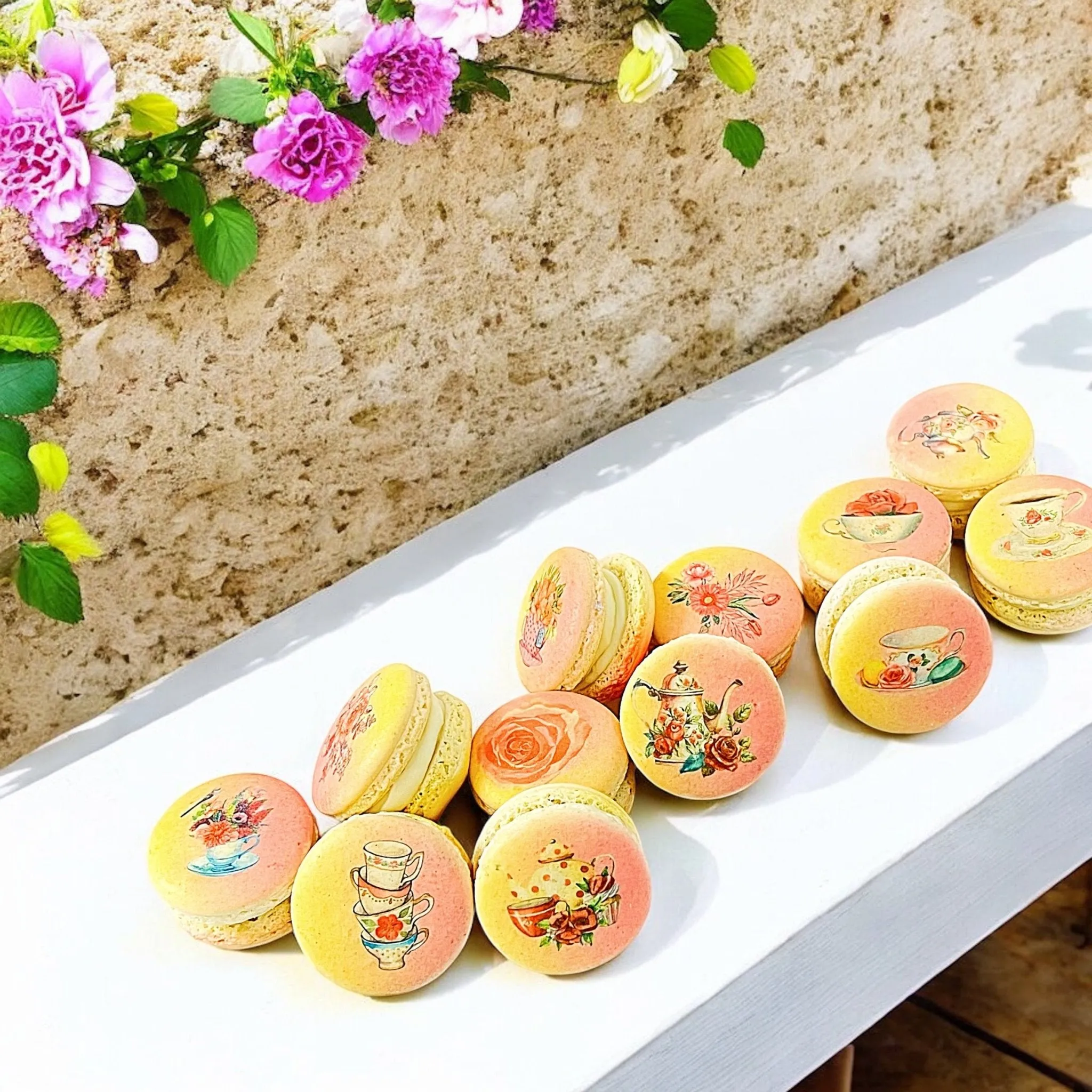 Elegant Pastel High Tea Macarons - Personalized Flavor Selection