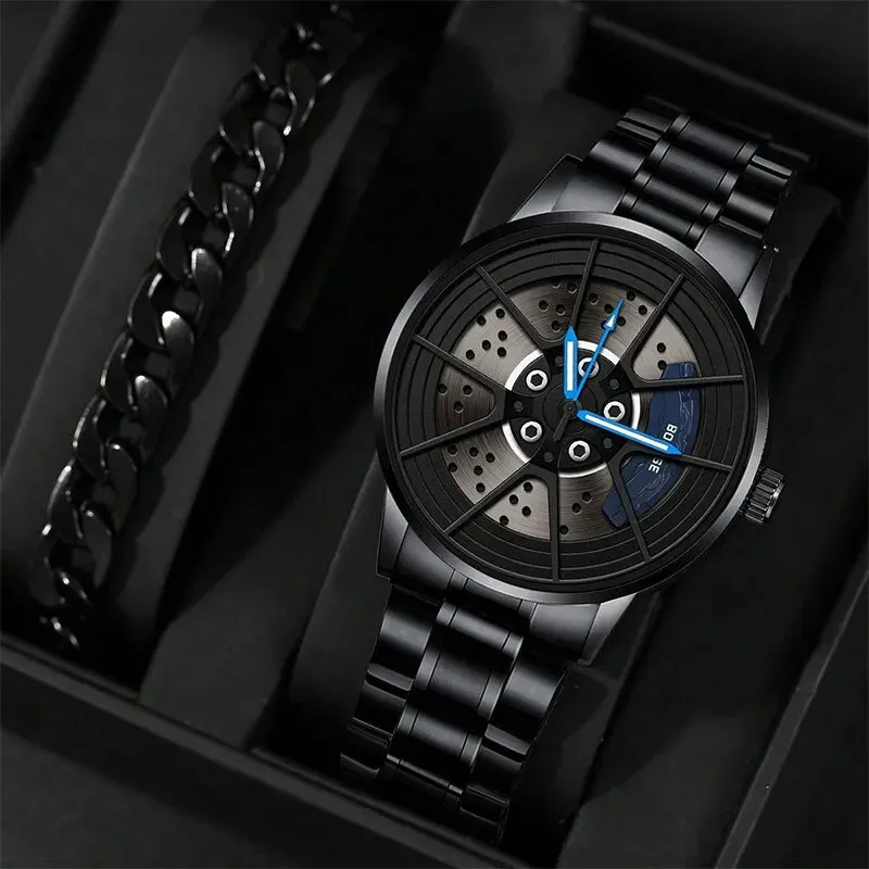 Fashion Mens Watches Luxury Quartz Men Wrist Watch Waterproof Luminous Stainless Steel Watch Bracelet Clock