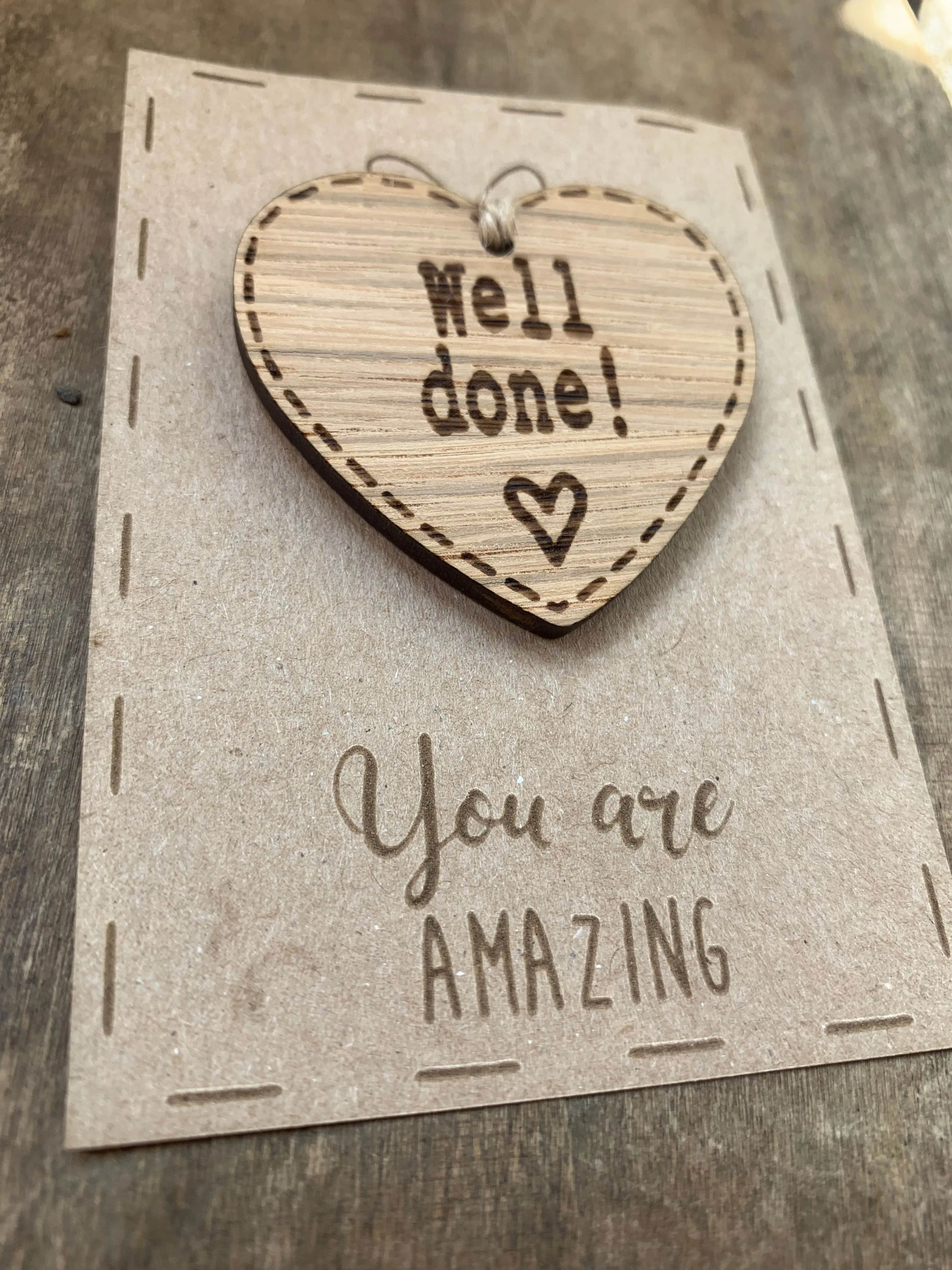 Handmade Little Sentiment Heart & Card - Well Done 10323