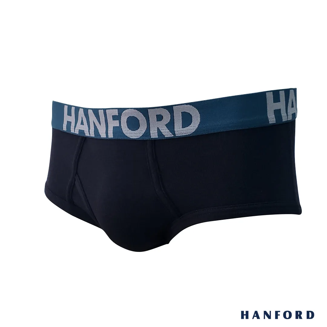 Hanford Men Premium Ribbed Cotton Modern Hipster Briefs w/ Fly Opening Damian - Assorted (3in1 Pack)