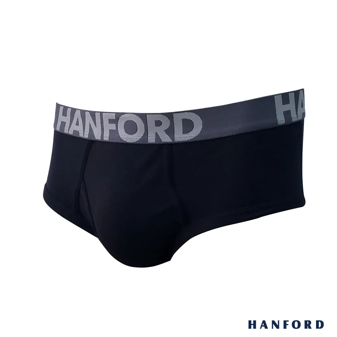 Hanford Men Premium Ribbed Cotton Modern Hipster Briefs w/ Fly Opening Damian - Assorted (3in1 Pack)