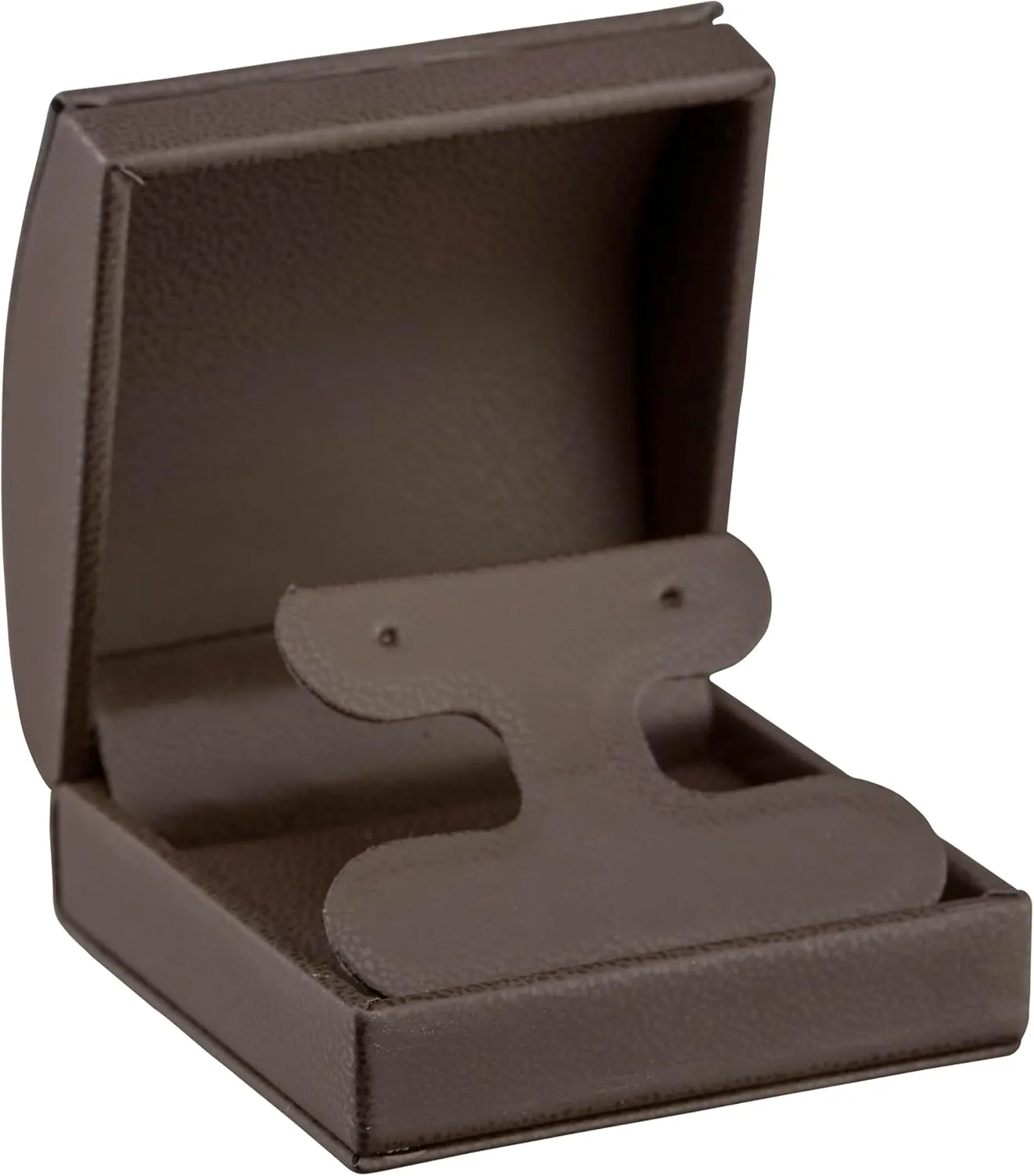 Luxury Dome-Shape Leather T-Style Earring Case for Women & Girls Jewelry Gift Box Ideal for Hanging Earrings & Hoops Case with Cream Ribbed Outer Box & Matching Bow Ribbon