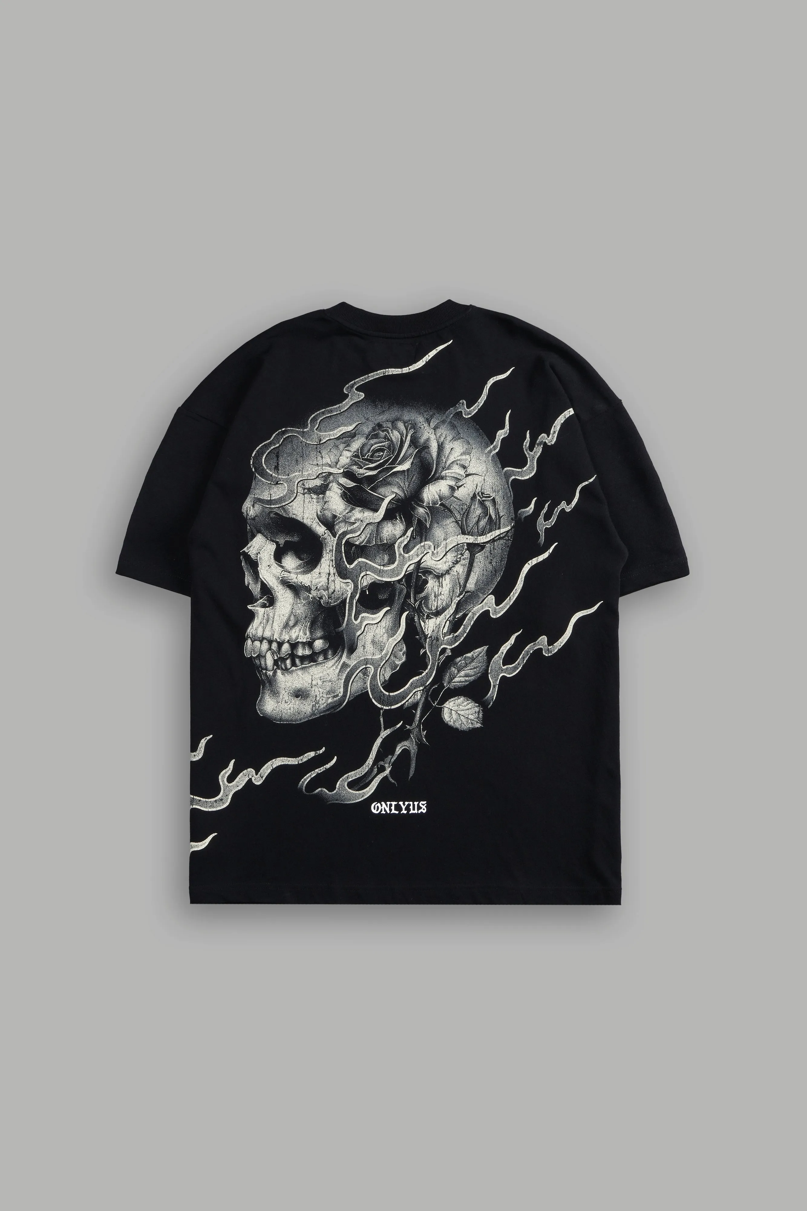 Mori Among Roses "Side By Side" Oversized Tee in Black