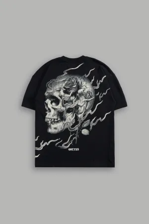 Mori Among Roses "Side By Side" Oversized Tee in Black