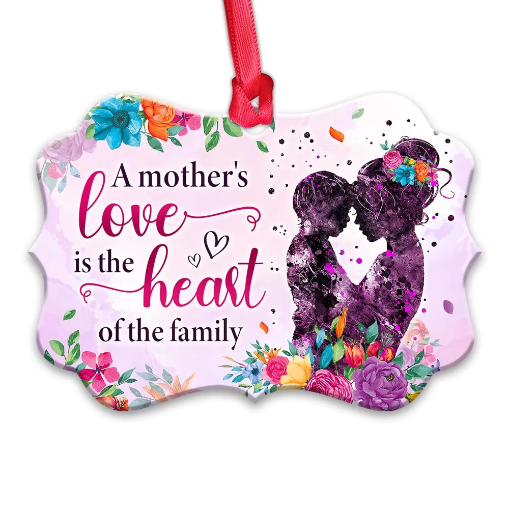 Mother Gift A Mothers Love Is The Heart Of The Family Ornament - Christmas Ornament - Ciaocustom