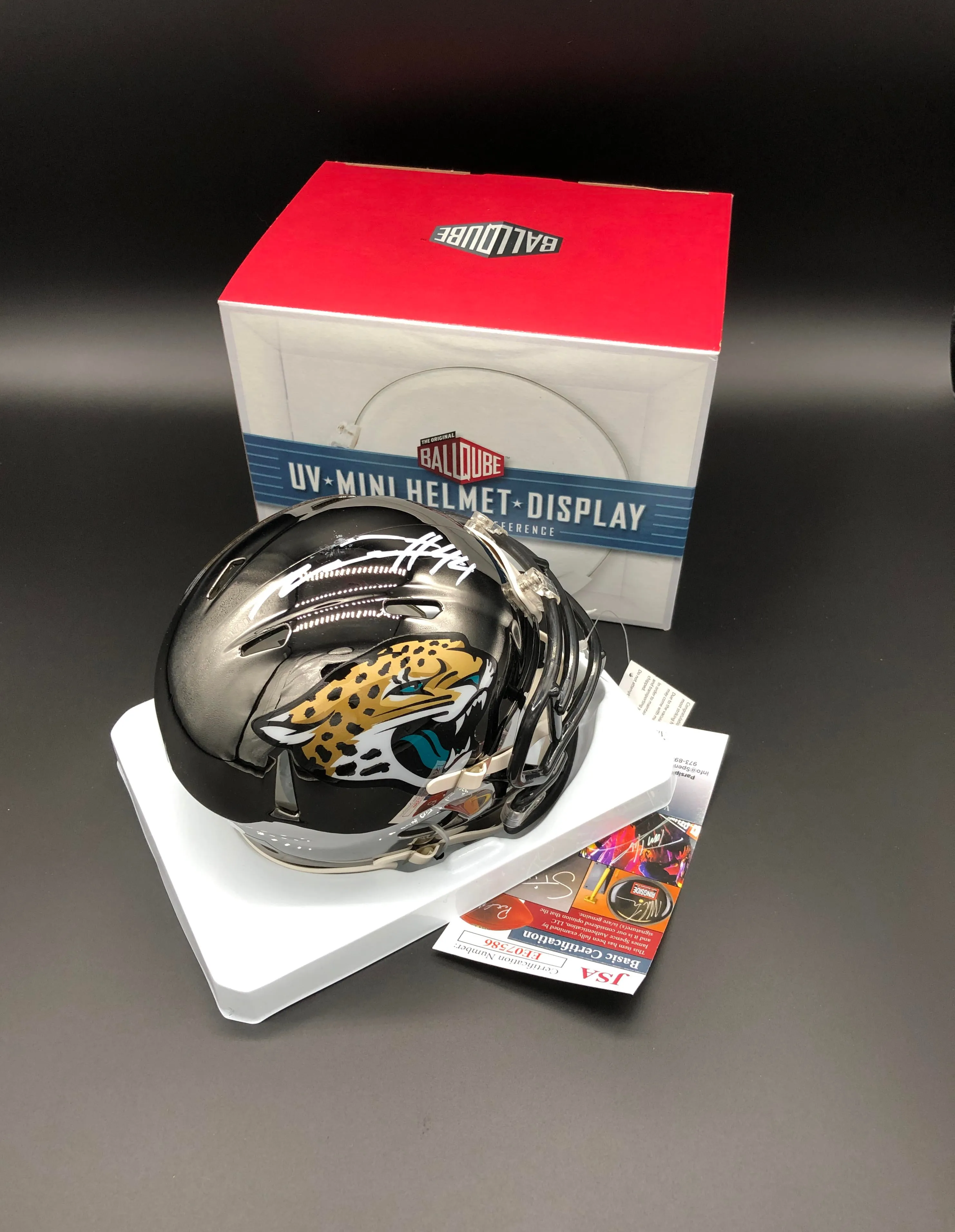 Myles Jack Autographed Jacksonville Jaguars Chrome Mini Helmet (JSA)