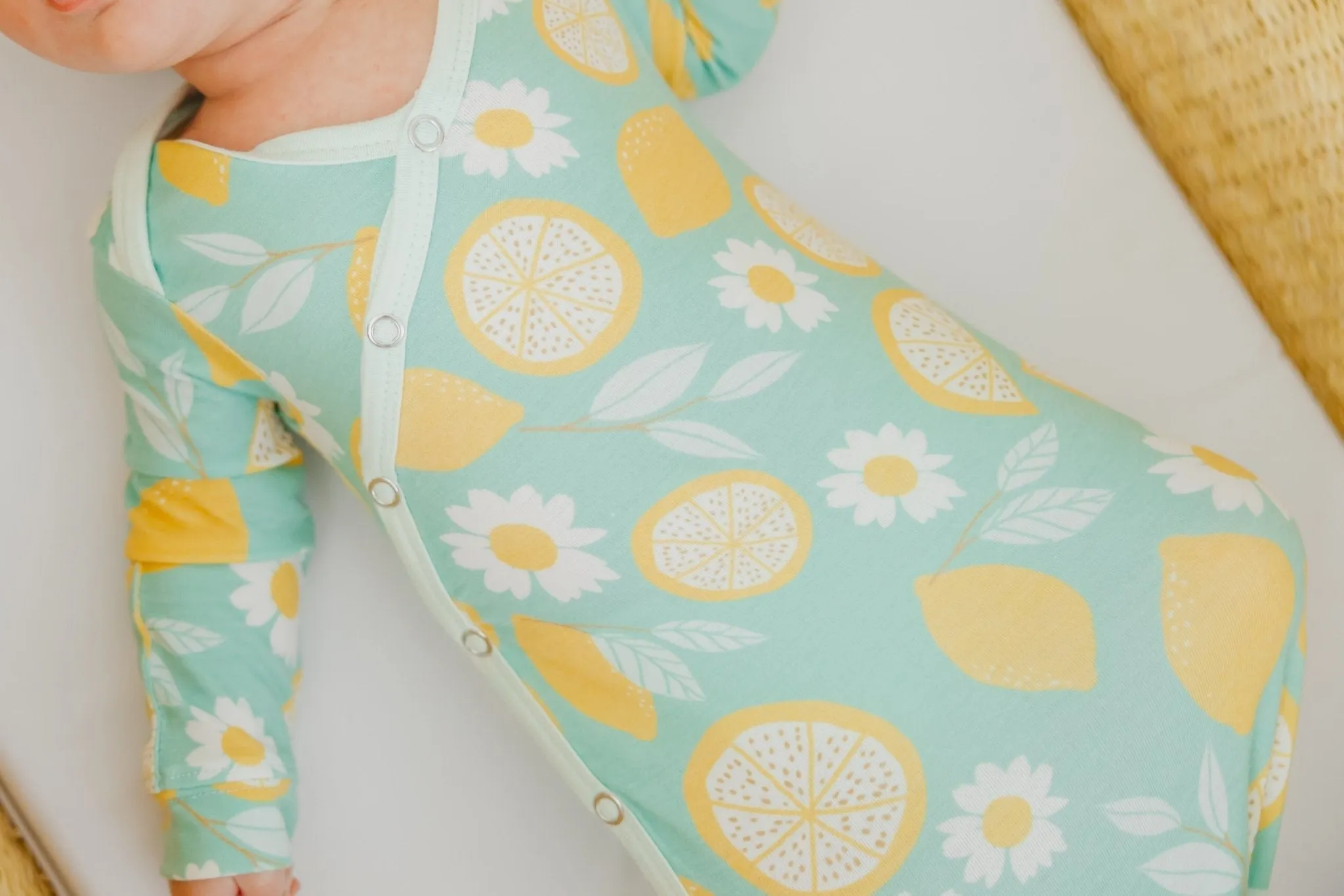 Newborn Knotted Gown - Lemon