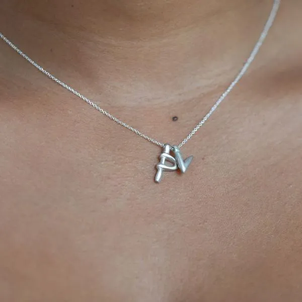 P - handwritten letter necklace
