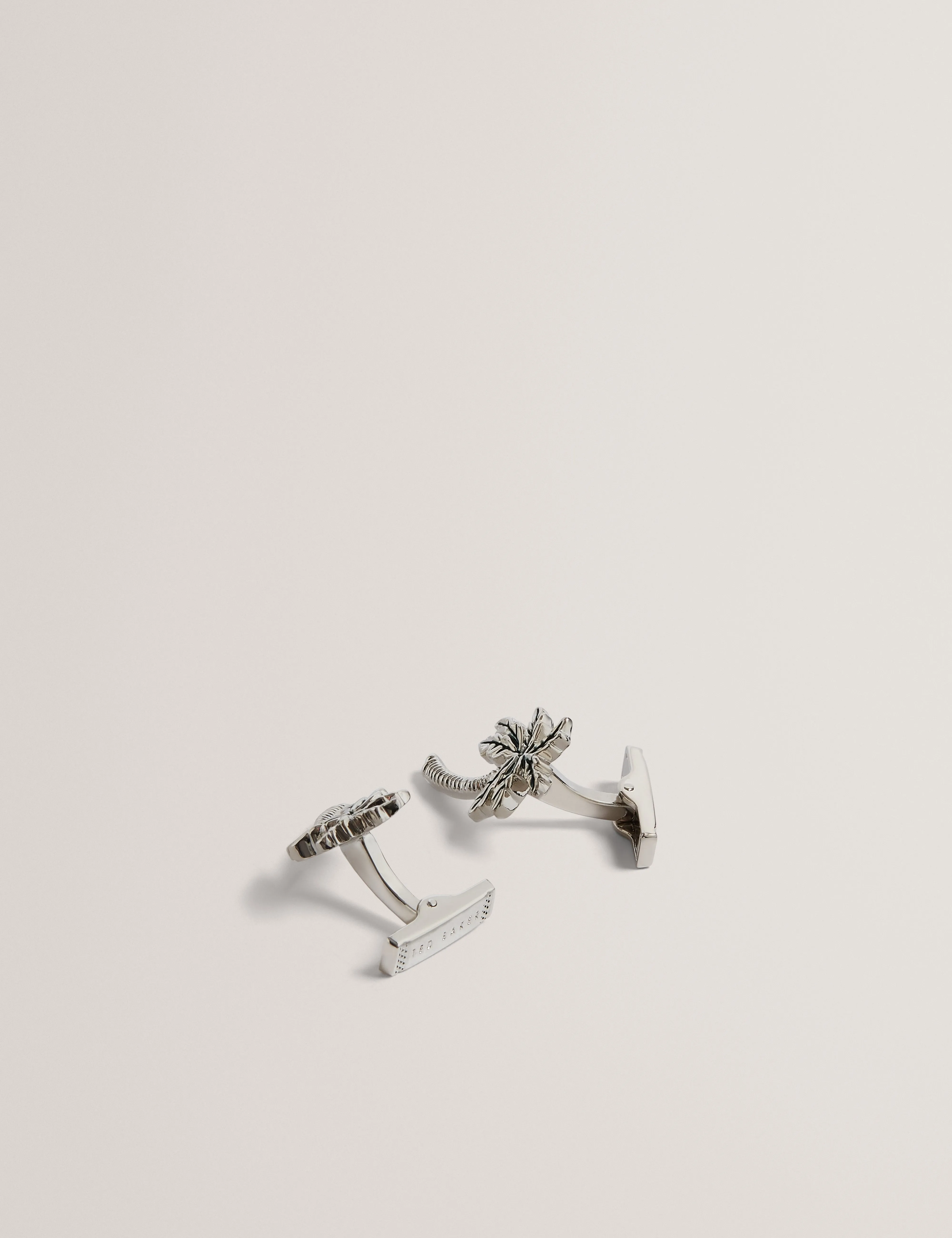 Palmiie Palm Tree Cufflink Lapel Pin Silver