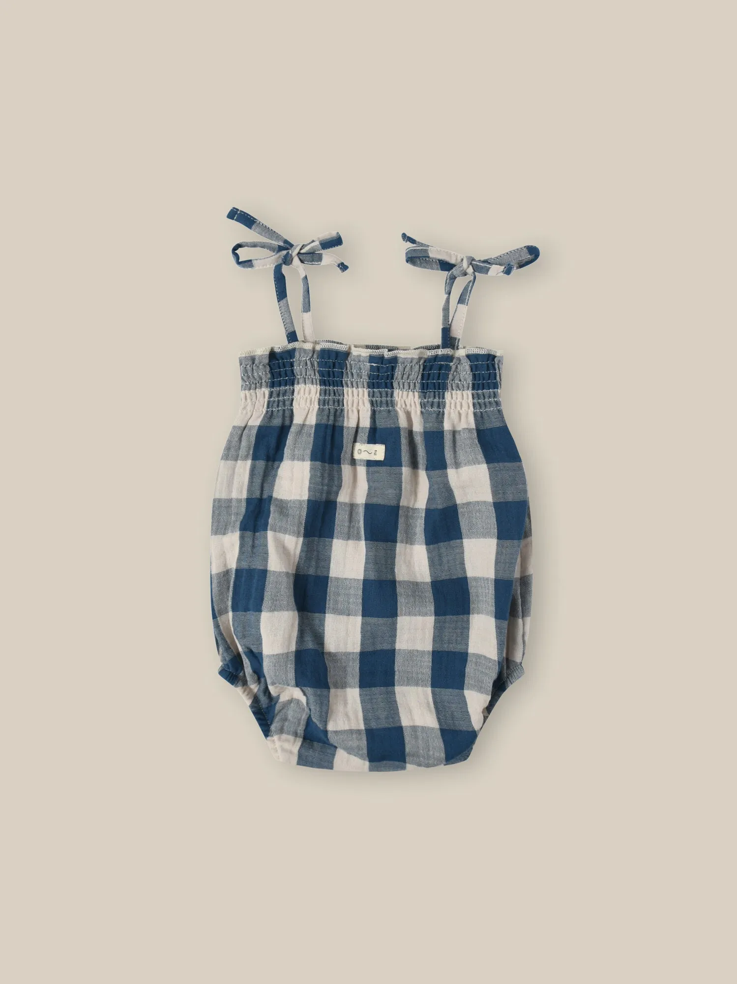 Pottery Blue Gingham Spaghetti Bodysuit