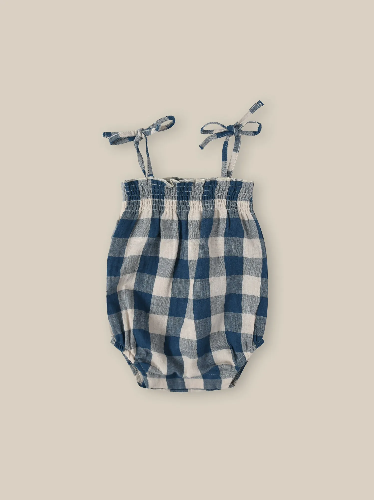 Pottery Blue Gingham Spaghetti Bodysuit