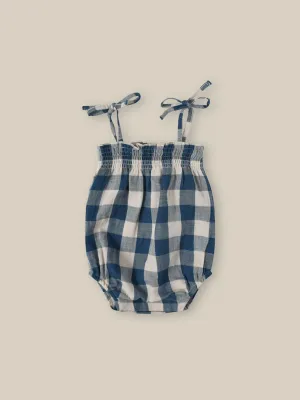 Pottery Blue Gingham Spaghetti Bodysuit