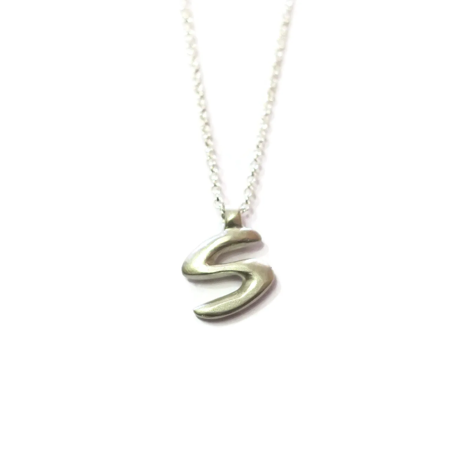 S - handwritten letter necklace