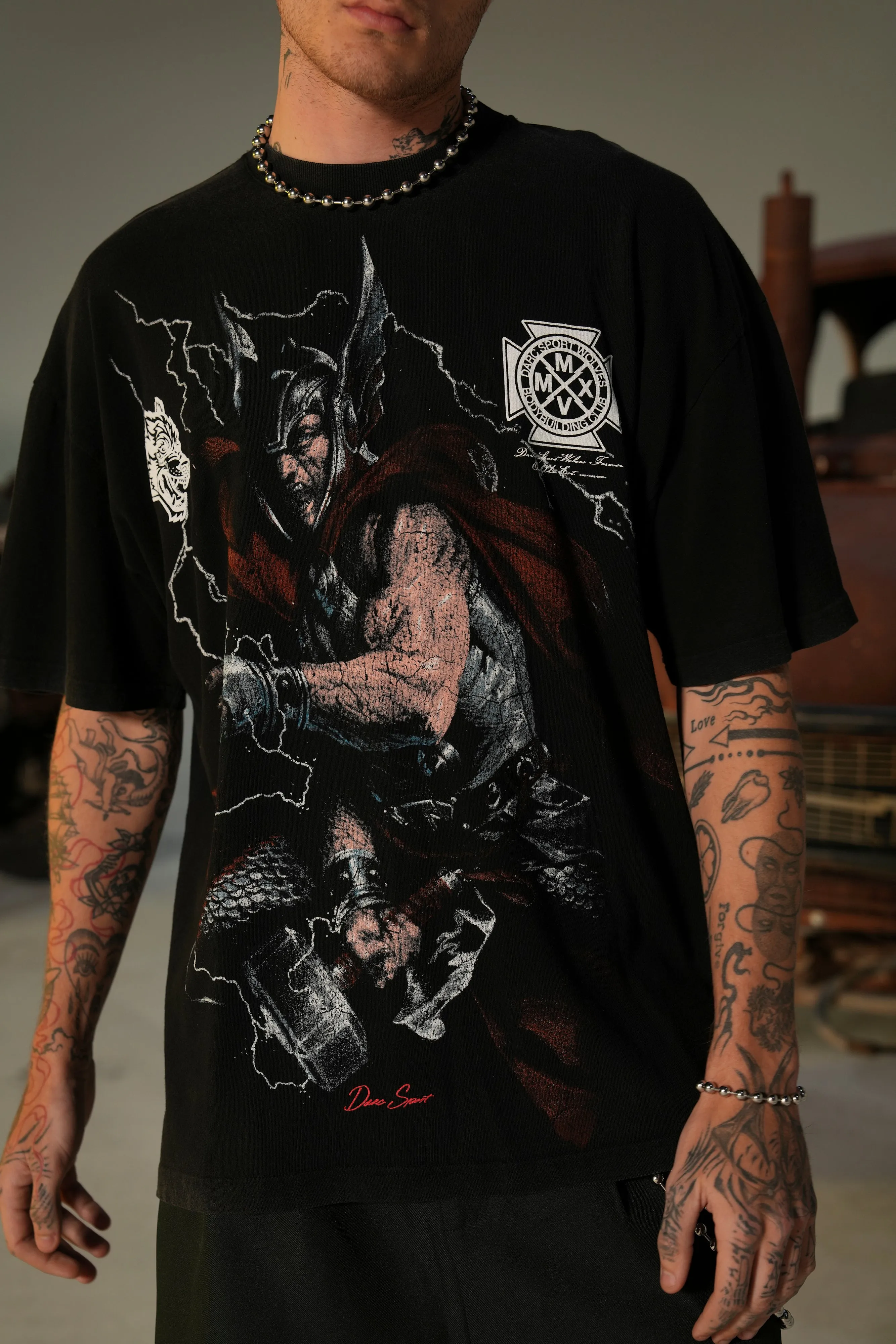 Son Of Odin "Premium" Oversized Tee in Black