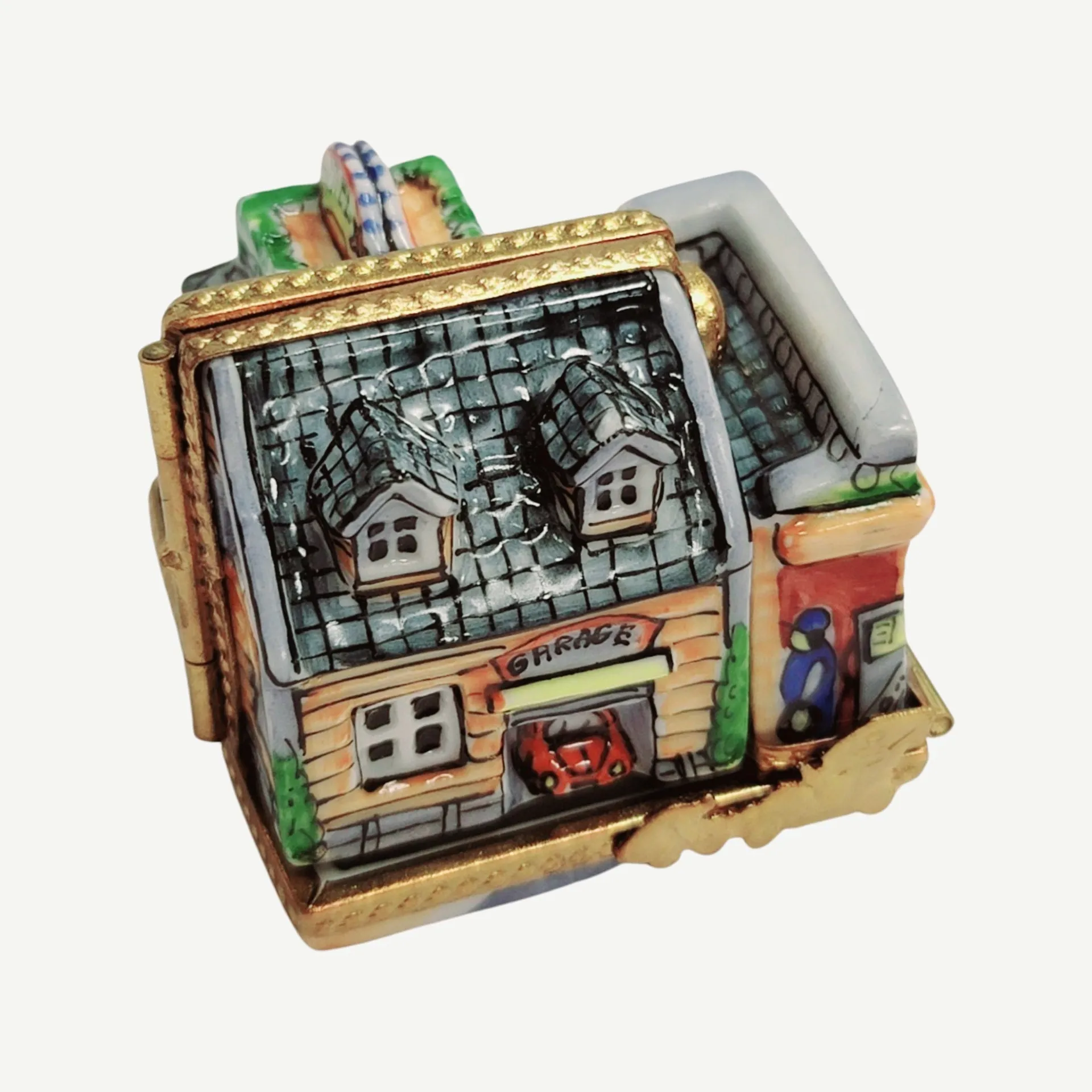 Triple Hinged Motel w Garage Blue