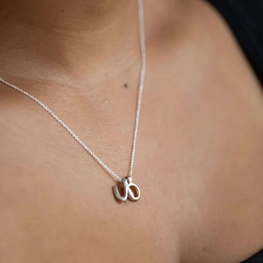 U - handwritten letter necklace