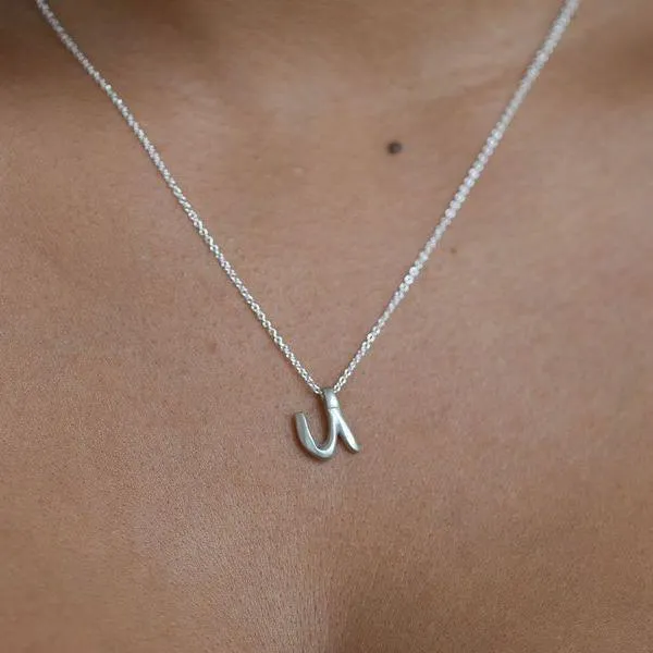 U - handwritten letter necklace