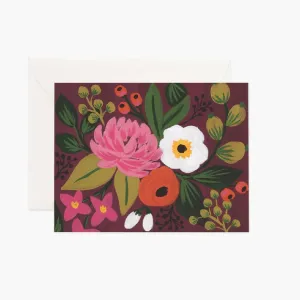 Vintage Blossoms Burgundy Card