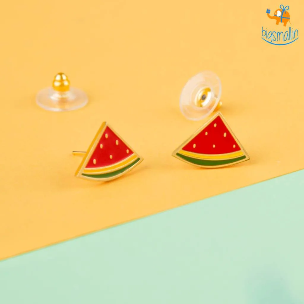 Watermelon Gold Plated Earrings