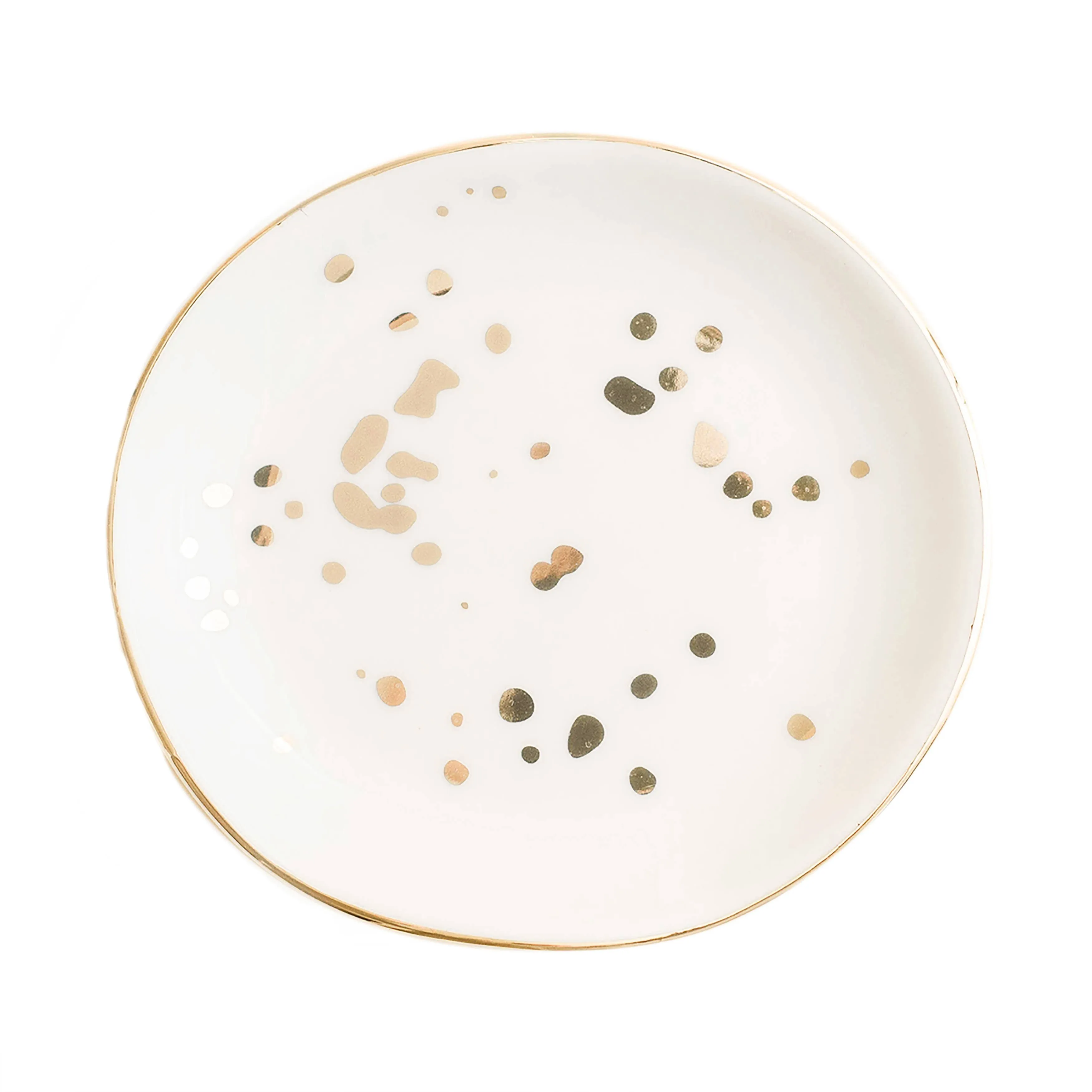 White Gold Speckled Jewelry Dish